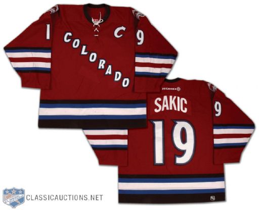 Joe Sakic 2002-03 Colorado Avalanche Game Worn Alternate Jersey
