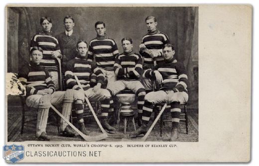 Circa 1905 Ottawa Silver Seven Team Photo Postcard