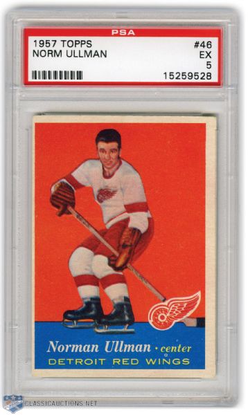 1957-58 Norm Ullman Rookie Card Graded PSA 5