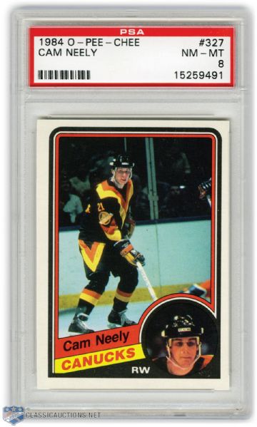 1984-85 Cam Neely Rookie Card Graded PSA 8 