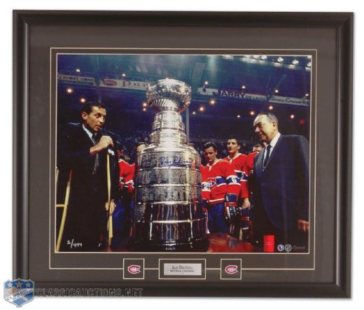 Jean Beliveau Autographed Stanley Cup Color Framed 16x20 Photograph