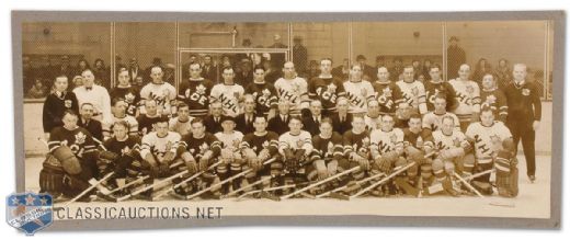 Original Studio Print of Group Photo of Both Teams from 1934  Ace Bailey Benefit Game
