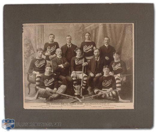 1906 Corticelli Silk Toronto Mercantile Hockey League Champions Vintage Team Photo