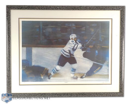 Limited Edition Autographed Wendel Clark Framed "Intensity" Lithograph