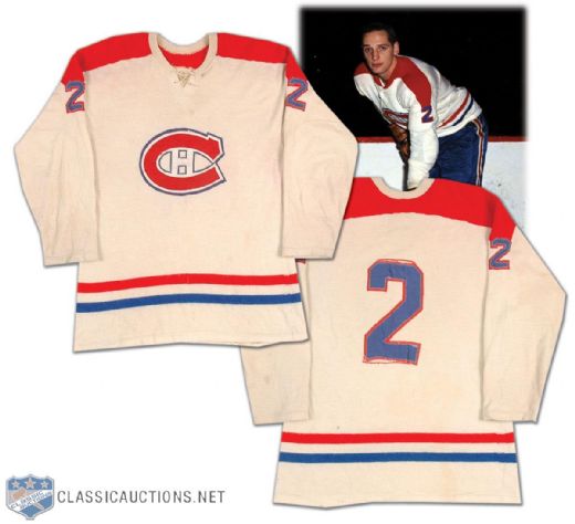 1962-64 Jacques Laperriere Montreal Canadiens Game Worn Wool Rookie Jersey