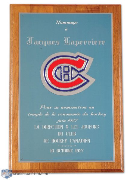 Jacques Laperriere’s  Hockey Hall of Fame Induction Collection of 14