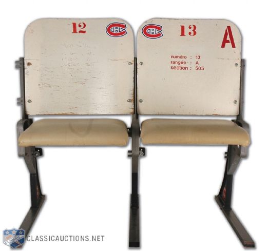 Lot of 2 White Seats from Montreal Forum