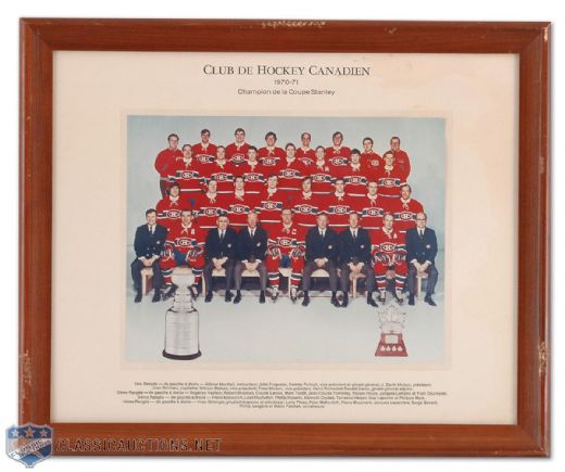 Jacques Laperriere’s 1970-71 Stanley Cup Champion Montreal Canadiens Team Photo
