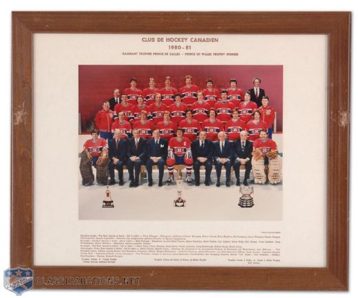 Jacques Laperriere’s 1980-81 Montreal Canadiens Team Photo