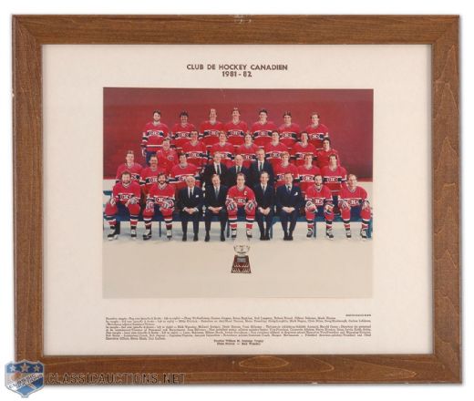 Jacques Laperriere’s 1981-82 Montreal Canadiens Team Photo