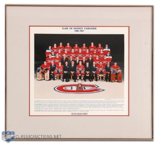 Jacques Laperriere’s 1986-87 Montreal Canadiens Team Photo 