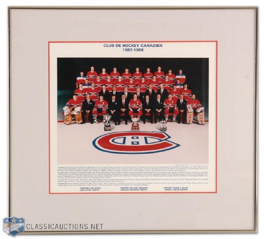 Jacques Laperriere’s 1987-88 Montreal Canadiens Team Photo