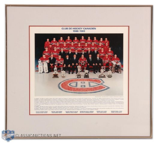 Jacques Laperriere’s 1988-89 Montreal Canadiens Team Photo 