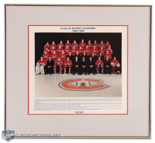 Jacques Laperriere’s 1989-90 Montreal Canadiens Team Photo 