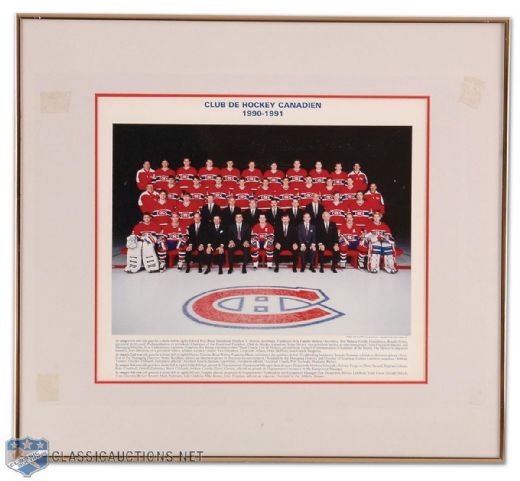 Jacques Laperriere’s 1990-91 Montreal Canadiens Team Photo