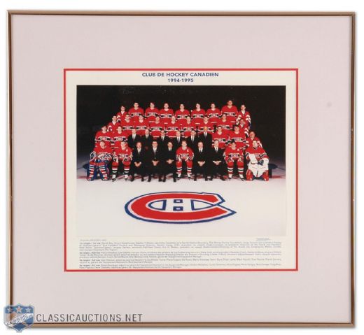 Jacques Laperriere’s 1994-95 Montreal Canadiens Team Photo 