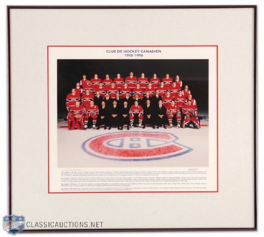 Jacques Laperriere’s 1995-96 Montreal Canadiens Team Photo