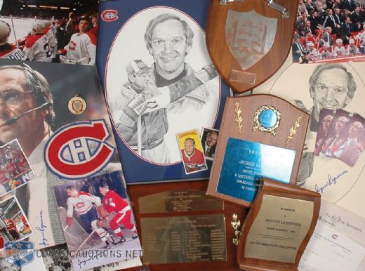 Jacques Laperriere’s Original Canadiens Crest and Awards, Honors and Coaching Collection