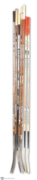NHL Game Used Hockey Stick Collection of 7