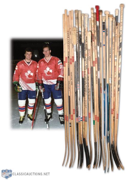Team Canada 1970s and 1980s World Championships Stick Collection of 23