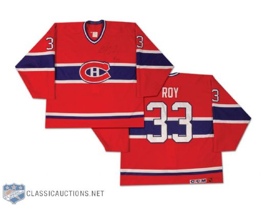 1994 Patrick Roy Autographed Game Worn Montreal Canadiens Jersey
