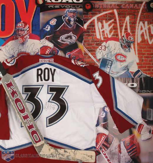 Patrick Roy Autographed Memorabilia Collection with Game Used Stick