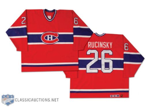 1990s Martin Rucinsky Montreal Canadiens Game Worn Jersey