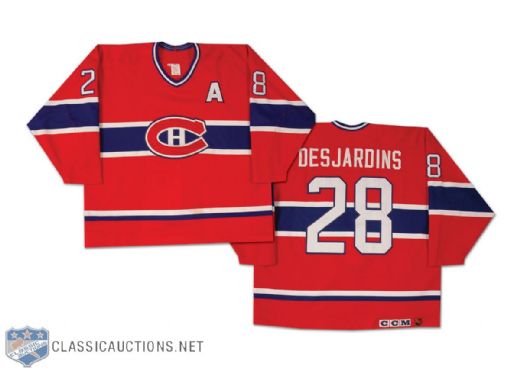 1993-94 Eric Dejardins Montreal Canadiens Game Worn Jersey