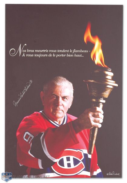 Maurice Richard Autographed “The Torch” Photo Display from the Montreal Forum