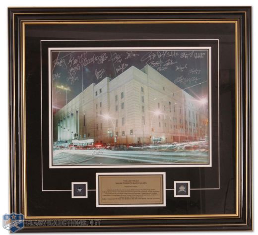 Framed Maple Leaf Gardens Print Autographed by “The Last Team”