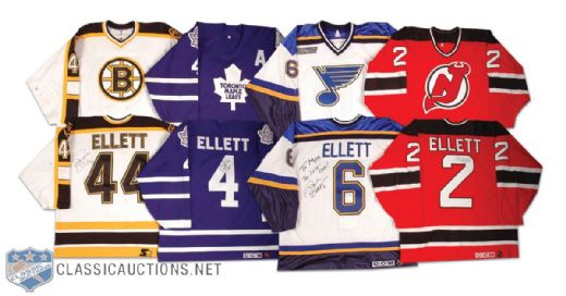 Dave Ellett Autographed & Game Worn Jersey Collection of 4