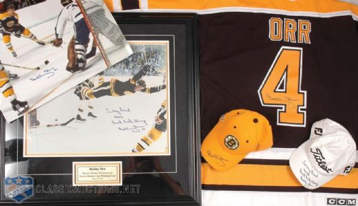 Bobby Orr Autographed Memorabilia Collection of 5