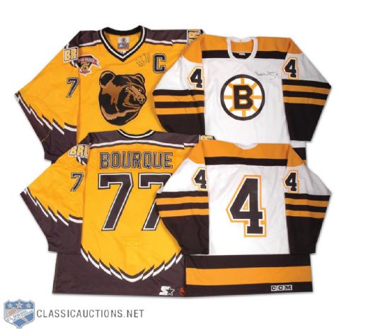 Bobby Orr & Ray Bourque Autographed Memorabilia Collection of 4