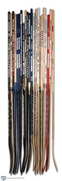 Autographed, Team Issued Goalie Stick Collection of 22
