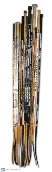 NHL Defencemen Stick Collection of 13, including Salming and MacInnis