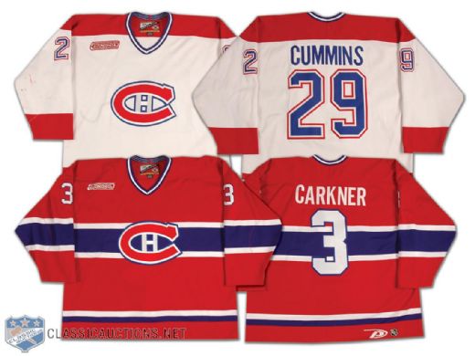 Team Issued 1999-2000 Montreal Canadiens Jersey Lot of 2, Including Matt Carkner and Game Used Jim Cummins