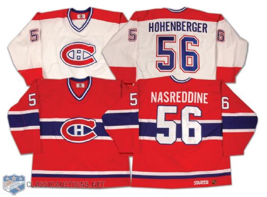 Team Issued 1998-99 Montreal Canadiens Jersey Lot of 2, Including Martin Hohenberger and Game Used Alain Nasreddine