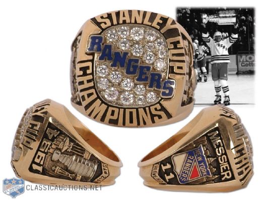 Mark Messier 1993-94 New York Rangers Stanley Cup Championship Gold Ring