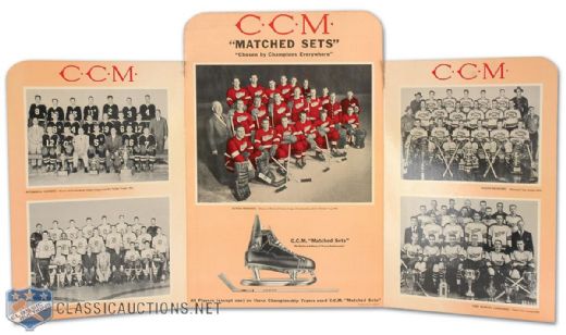 Original 1952 CCM Matched Sets Skates Advertising Display