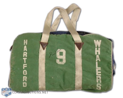 Gordie Howe’s Autographed Game Used Hartford Whalers Equipment Bag