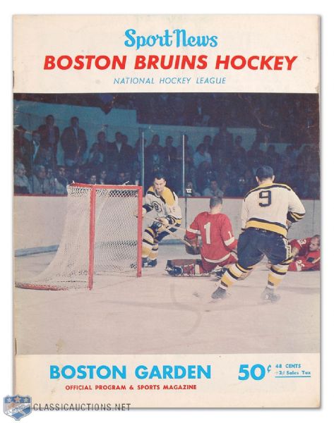 Original Bobby Orr First NHL Goal 1966 Boston Bruins Game Program