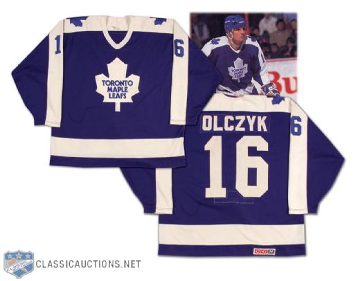 Ed Olczyk’s Game Used Toronto Maple Leafs Jersey