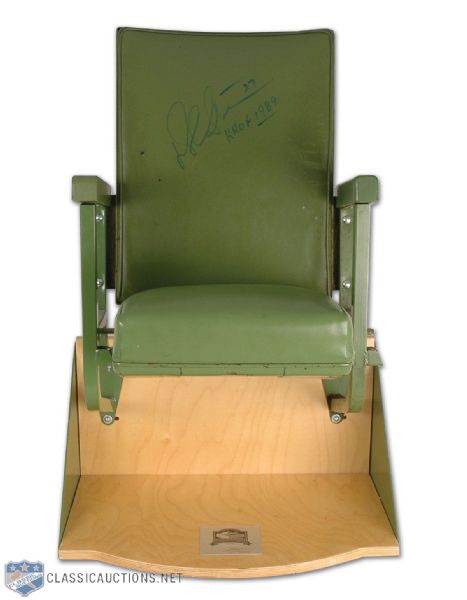 Green Maple Leaf Gardens Single Seat Signed by Sittler & Bower