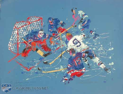 Original Signed and Personalized 1972 LeRoy Neiman “Blue Hockey” Serigraph