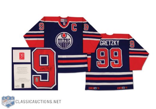 Wayne Gretzky Autographed Blue Edmonton Oilers Jersey