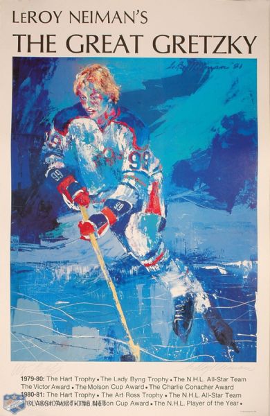1981 LeRoy Neiman “The Great Gretzky” Poster Signed by Neiman and Gretzky