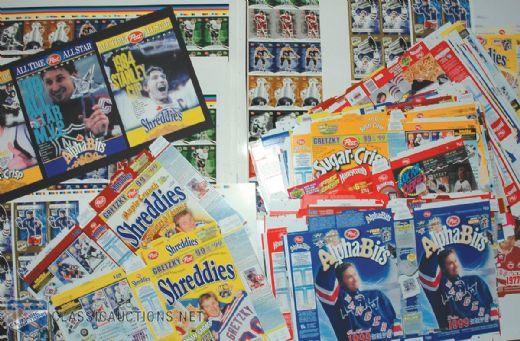 Wayne Gretzky Post Cereal Box and Card Collection of 100++