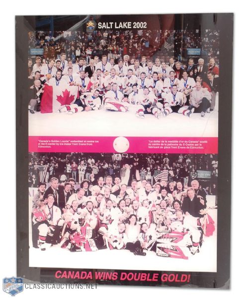 Original 2002 Team Canada “Olympic Lucky Loonie” Hockey Hall of Fame Display