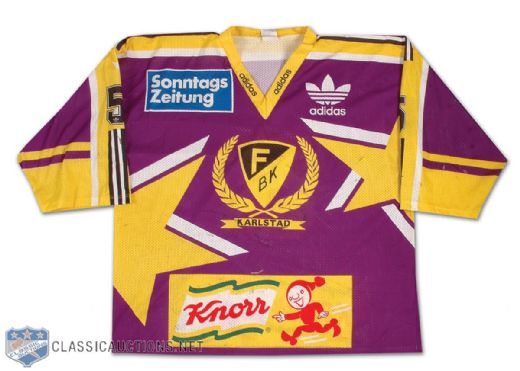Hakan Loob 1994-95 Game Worn Farjestad Jersey