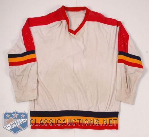 Circa 1980s Volek Game Used Sparta Check Republic Hockey Jersey